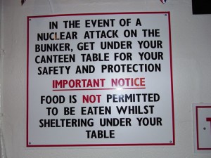 Sign in bunker